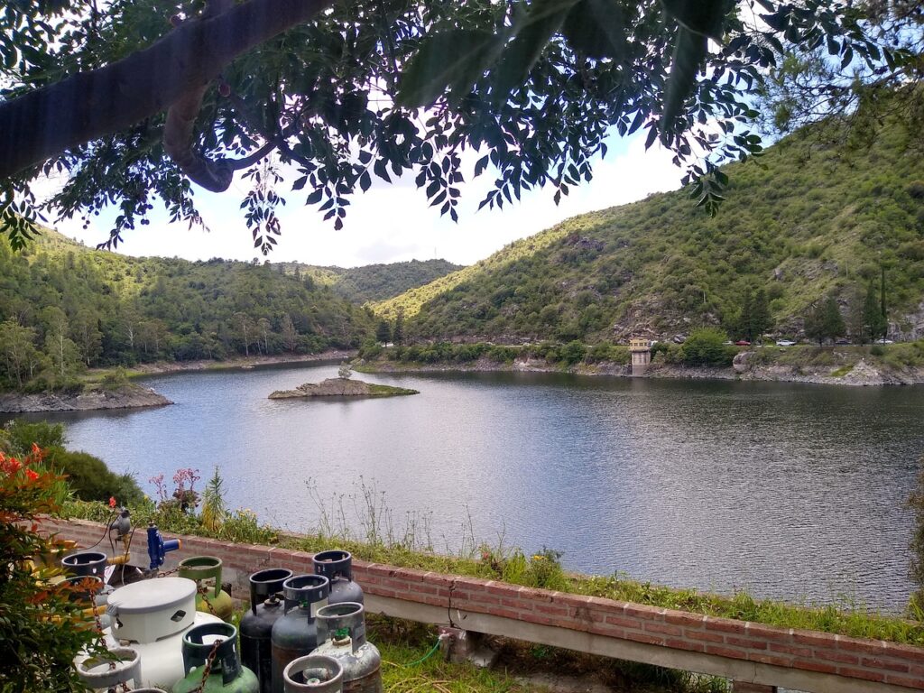 Hills and lakes in Cordoba Argentine